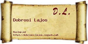 Dobrosi Lajos névjegykártya